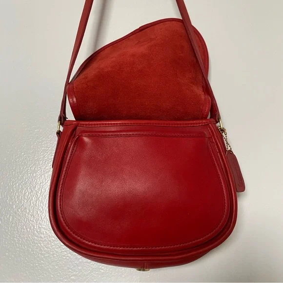 Vintage Coach Saddle Bag No. 9851 - Red Leather - Picture 13 of 17